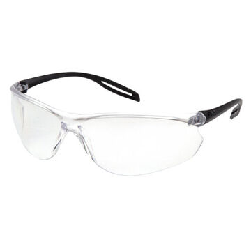 Ultra Lightweight Safety Glasses, 135 mm wd, 151 mm lg, 1.6 mm thk, H2X Anti-Fog, Clear, Frameless, Black