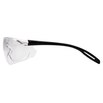 Safety Glasses, 135 mm wd, 151 mm lg, 1.6 mm thk, Anti-Scratch, Clear, Frameless, Black
