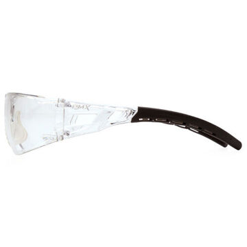 Safety Glasses, 129 mm wd, 160.8 mm lg, 1.95 mm thk, Universal, H2X Anti-Fog, Clear, Wraparound Frame, Black