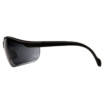 Safety Glasses, 142 mm wd, 150 to 163 mm lg, 2.2 mm thk, Anti-Fog, Scratch-Resistant, Gray, Half Frame, Black
