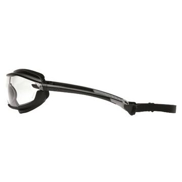 Sports Look Safety Glasses, 145 mm wd, 155 mm lg, 2.1 mm thk, H2X Anti-Fog, Clear, Black