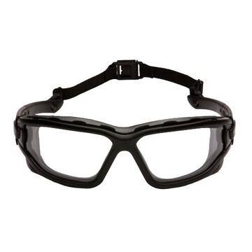 Safety Glasses, 144 mm wd, 160 mm lg, 1.8 mm thk, Universal, H2X Anti-Fog, Clear, Vented Frame, Black