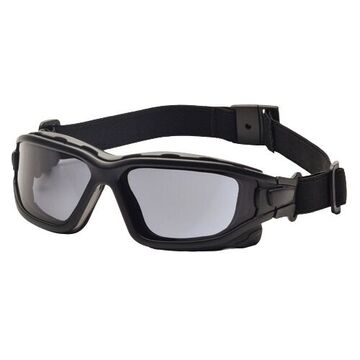 Safety Glasses, 144 mm wd, 160 mm lg, 1.8 mm thk, H2X Anti-Fog, Gray, Vented Frame, Black