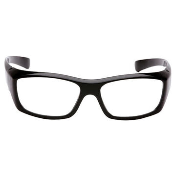 Welding Safety Glasses, 135 mm wd, 163 mm lg, 2.2 mm thk, Anti-Scratch, Clear, Framed, Black