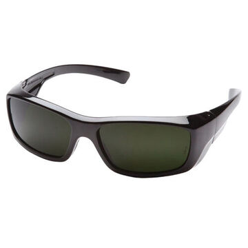 Welding Safety Glasses, 135 mm wd, 163 mm lg, 2.2 mm thk, Anti-Scratch, 5.0 IR Filter, Framed, Black