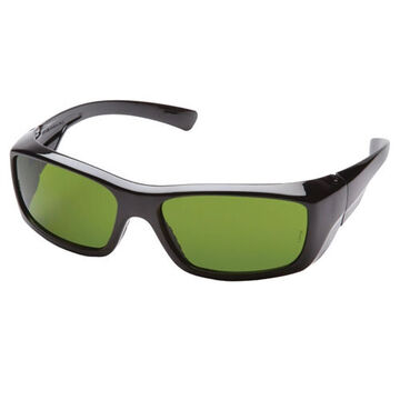 Welding Safety Glasses, 135 mm wd, 163 mm lg, 2.2 mm thk, Anti-Scratch, 3.0 IR Filter, Framed, Black