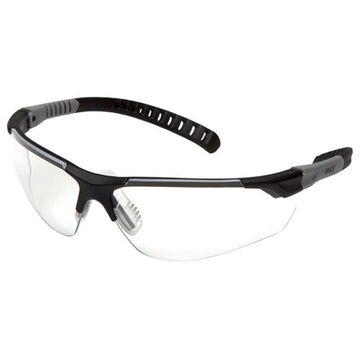 Safety Glasses Flexible, 132.5 Mm Wd, 158 Mm Lg, 2.2 Mm Thk, Anti-fog, Clear, Vented Frame, Black-gray