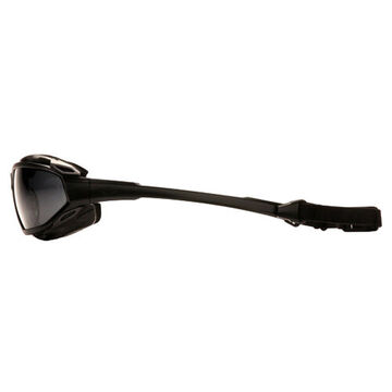 Safety Glasses, 136.5 mm wd, 166 mm lg, 2.3 mm thk, H2X Anti-Fog, Gray, Vented Frame, Black-Gray