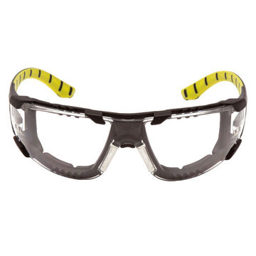 Safety Glasses, 124.7 mm wd, 164 mm lg, 1.8 mm thk, H2MAX Anti-Fog, Clear, Black-Green