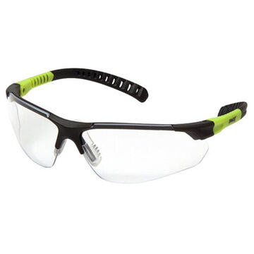 Flexible Safety Glasses, 132.5 mm wd, 158 mm lg, 2.2 mm thk, H2MAX Anti-Fog, Clear, Gray-Lime