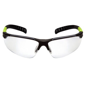 Flexible Safety Glasses, 132.5 mm wd, 158 mm lg, 2.2 mm thk, H2MAX Anti-Fog, Clear, Gray-Lime
