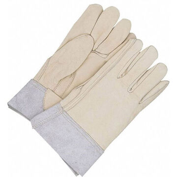 Utility Welding Gloves, Medium, Grain Cowhide Palm, Left and Right Hand, Grain Cowhide Leather