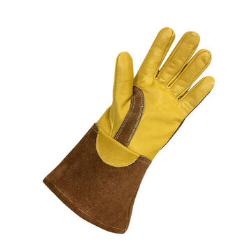 Welding Gloves, 2X-Large, Grain Cowhide Palm, Brown, Left and Right Hand, Cowhide