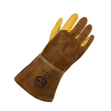 Welding Gloves, 2X-Large, Grain Cowhide Palm, Brown, Left and Right Hand, Cowhide