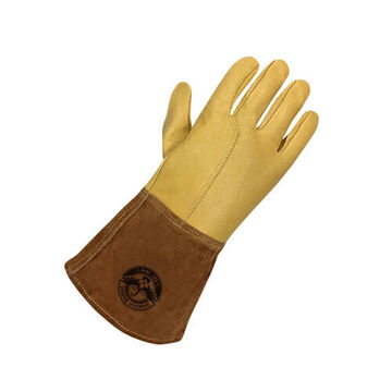 Welding Gloves, Grain Pigskin Palm, Yellow, Left And Right Hand, Pigskin
