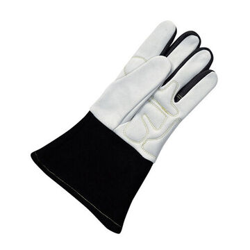 Welding Gloves Tig, Grain Goatskin Palm, White, Grain Goatskin
