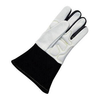 TIG Welding Gloves, 2X-Large, Grain Goatskin Palm, White, Grain Goatskin