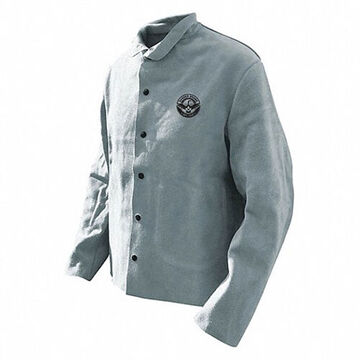 Veste de soudage en cuir fendu, 2X-Large, cuir de vachette, gris, 50 à 52 po de poitrine