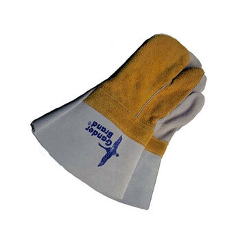 Welding Gloves, Universal, Split Cowhide Palm, Gray/yellow, Cowhide