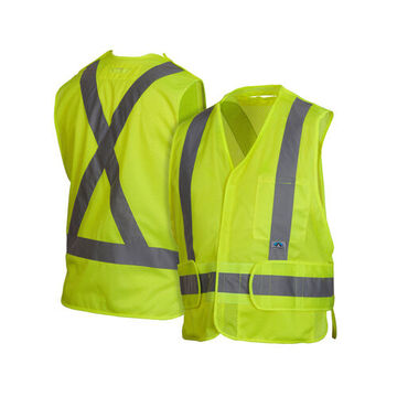 Lightweight Safety Vest, 2X-Large, High Visibility Lime, Polyester, Class 2, 29.5 in Chest