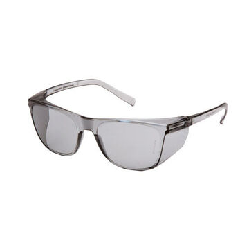 Safety Glasses, 136 Mm Wd, 155 Mm Lg, 2 Mm Thk, Anti-scratch, Light Gray, Gray