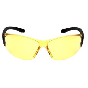 Safety Glasses, 130 mm wd, 157 mm lg, 1.8 mm thk, Amber, Black
