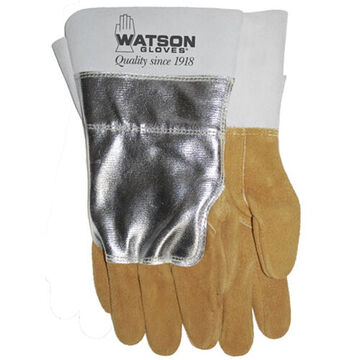 Welding Gloves, Tan, Aluminized Leather