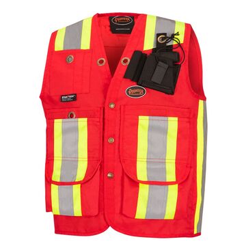 Work Vest Surveyor's, Red, Polyester