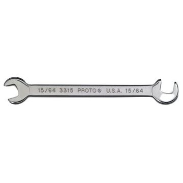 Short Angle Wrench, 15/64 in, Open End, 3 in lg