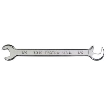 Short Angle Wrench, 1/4 in, Open End, 3 in lg