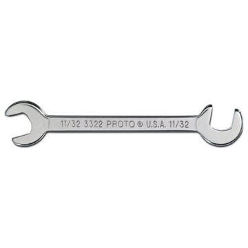 Short Angle Wrench, 11/32 in, Open End, 3-3/4 in lg