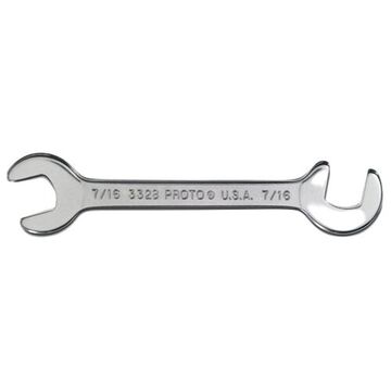 Short Angle Wrench, 7/16 in, Open End, 4-7/16 in lg