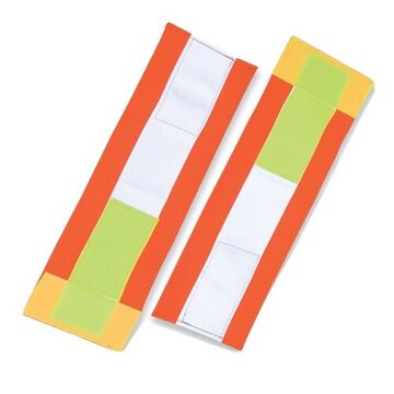 Brassard de sécurité, 14 pouce lg, bande réfléchissante et velcro, orange