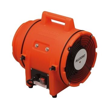Axial Blower, 115 to 230 VAC, 1/3 HP, 831 cfm, Vinyl and Polyester, Polypropylene Fan, nylon Strap, Steel Spring Wire