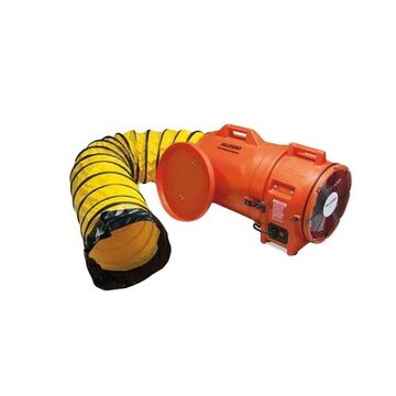 Axial Blower, 115 to 230 VAC, 1 HP, 1842 cfm, Vinyl and Polyester, Polypropylene Fan, nylon Strap, Steel Spring Wire