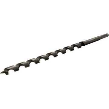 Utility Auger Bit, 0.75 in dia, 18 in lg, 32.7 cm Flute lg, 7/16 in Shank, Hollow Center