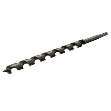 Utility Auger Bit, 0.875 in dia, 18 in lg, 32.7 cm Flute lg, 7/16 in Shank, Hollow Center