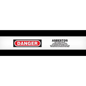 Ruban de barricade, rouge, blanc, noir, 3 pouce wd, 1000 pied lg, danger amiante, polyéthylène basse densité