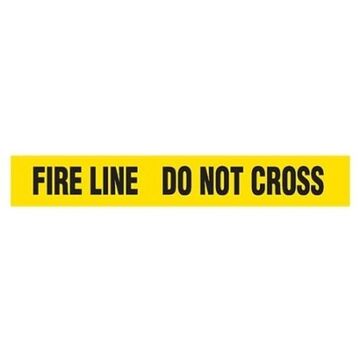Barricade Tape, Yellow/Black, 3 in wd, 1000 ft lg, Fire Line Do Not Cross