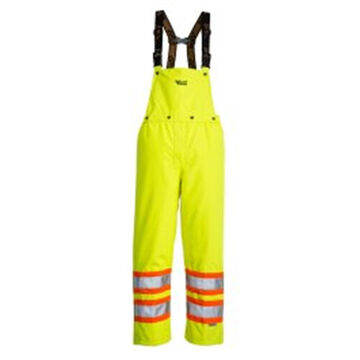 Insulated Bib Overall, L, Green, Polyester/PVC