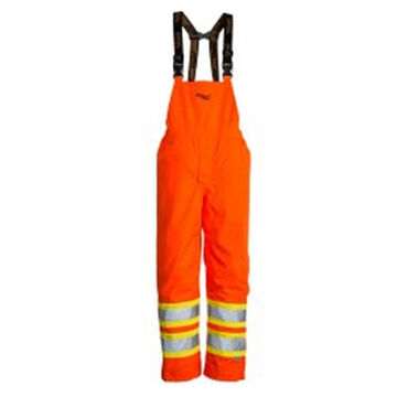 Heavy-Duty, Insulated Bib Pant, XL, Orange, Polyester