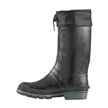 Hunter Boots, Men, Size 9, 13.75 in ht, Rubber, Nylon Upper, Black/Green