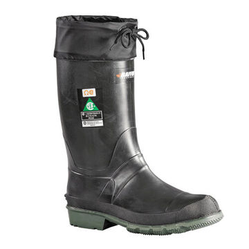 Hunter Boots, Men, Size 9, 13.75 in ht, Rubber, Nylon Upper, Black/Green