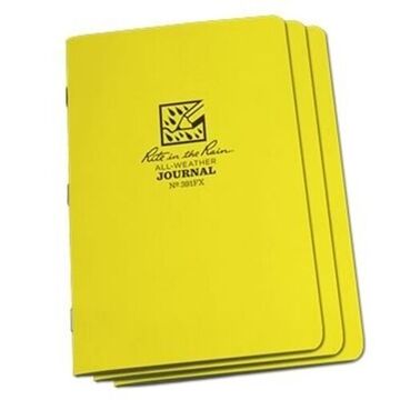 Journal Bound Book, 24 Sheets, 7 in lg, 4-5/8 in wd, White, Side Stapled