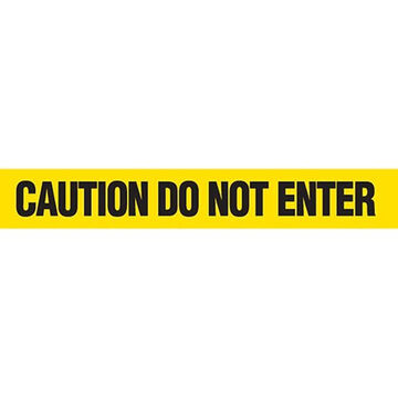 Barricade Tape, Black on Yellow, 3 in wd, 1000 ft lg, Caution Do Not Enter, Low Density Polyethylene