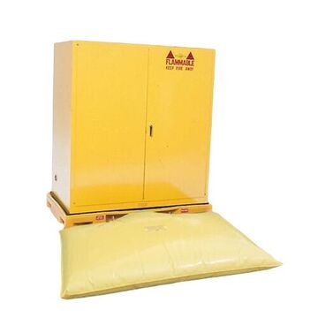 Safety Cabinet Bladder System, 2 Drums, 111 gal, Yellow, Polyethylene