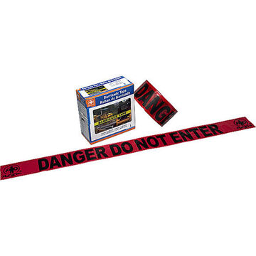 Barricade Tape, 1000 ft lg, 3 in wd, Do Not Enter, Red