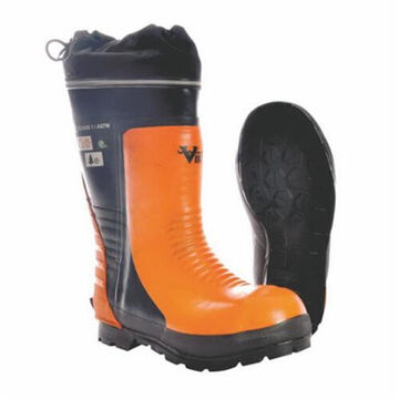 Work Bushwhacker Boot, Homme, 15 pouce de hauteur, Tige en caoutchouc naturel, Noir/Orange