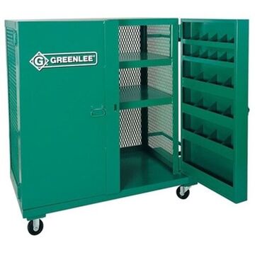 Mesh Cabinet, 28 in lg, 48 in Overall wd, 52 in ht, Steel, Green