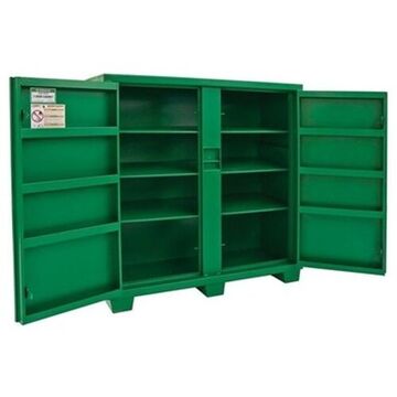 Utility Cabinet, 24 in lg, 60 in Overall wd, 56 in ht, Steel, Green